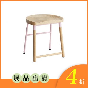 ICHIBA 日系時尚原木椅凳-粉(展品)